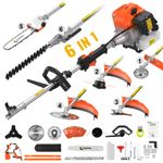 6in1 Petrol Strimmer 52CC 2-Stroke Hedge Trimmer Multi Garden Tool Brush Cutter