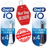 Oral-B iO Ultimate Clean Replacement Toothbrush Heads Pack of 4 Black , White UK
