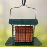 Johnston & Jeff Metal Suet Block Feeder With Tray For Wild Garden Birds 12cm