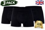 3 Pack Black Mens Incontinence Pants Washable Reusable 28 - 52 inch (XS - 8XL)
