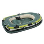 Green PVC Inflatable Two Person Fishing Boat For Casual Surfing And