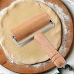 3xWooden Rolling Pin Flour Sticks  Supplies Stainless Steel Frame Handmade