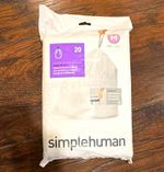 simplehuman Custom Fit Liners Size M 45L White Trash Bags 5 pack 100ct