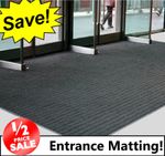 BLACK Coir Entrance Matting! - Ribbed Door Mat / Reception / Doorway Cheap!