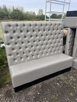 Grey High Back Vinyl Banquet Fixed Bench Seating In Good Condition 12 Mts