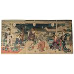 Japan antique woodblock print paper Ukiyoe Utagawa Kunisada