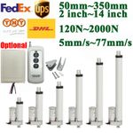 Linear Actuator Motor 2-14inch 120N 300N 2000N 12V 24V with Brackets Fast Speed