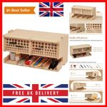 Wooden Model Kit Tool Storage Rack with 100 Holes, Brush/Paint Organizer with...