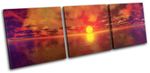Panoramic Sunset Seascape TREBLE CANVAS WALL ART Picture Print VA