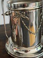 Vintage EPNS Silver Plated Biscuit Barrel Jar With Lid Spoon & Stand 