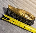 Egyptian Sarcophagus Coffin Figurine with Hieroglyphics Case