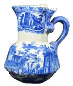 Vintage Victoria Ironstone (?) Pitcher/Jug Blue & White Pattern Height 13.5cm