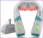 Snailax Cordless Neck Massager with Heat 8-Node Deep Tissue Grey New