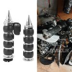 Chrome 1" Motorcycle Handlebar Hand Grips For Harley Road King Sportster Softail