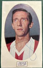 Signed 1950s Dennis Viollet Manchester United Football Autograph Busby Babe