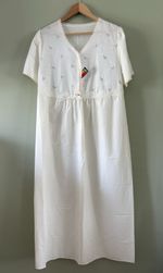 Vintage M&S Nightdress UK Made 16 18 Cream Cottagecore Romantic BNWT