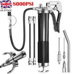 Manual Handle Grease Gun Kit Heavy Duty Pistol Grip w/ Hose Pipe 6000PSI-8000PSI