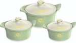 3pc Non-Stick Pot Casserole Serving Dishes with Lids Food Containers Set