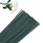 80Pcs Pre-Cut Florists Stem Wire, 2Mm X 30Cm Green Lacquered Flower Wire for Flo