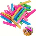 20 x Food Bag Storage Clips Freezer Fridge Sealing Pegs Mixed Sizes Multicolour.