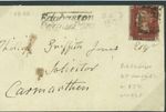 GB Cover Very Early SHORTHAND WAFER SEAL *Edgbaston/Penny Post* 1d Red 1845 906h