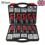 261Pcs Thread Repair Kit Metric & Imperial HSS Drill Helicoil Tap Insert Repair