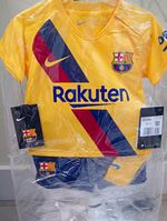 Nike Barcelona Away Full Kit 6-9 Months Yellow Short Sleeve Kids 3 Piece Set