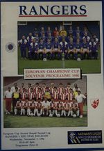 Rangers v Red Star Belgrade 1990 Programme
