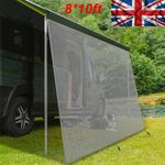 RV Awning Sun Shade Screen Sunshade Mesh Sunscreen Caravan Camper UV Grey