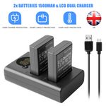 2PCS EN-EL14 EN-EL14a Battery For Nikon D5200 D5100 D3500 D3200 P7800 + Charger