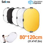 5in1 80*120cm Light Reflector Oval Panel Photography Collapsible Diffuser Handle