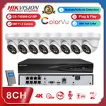 Hikvision Compatible 4K 8ch 8 POE CCTV System Kit 8MP ColorVu IP Camera Mic Lot