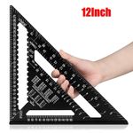 30CM 12" ROOFING SPEED SQUARE ALUMINIUM RAFTER ANGLE MEASURE TRIANGLE GUIDE TOOL