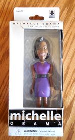 NEW/DAMAGED BOX  2009 Michelle Obama 6" Action Figure - Purple Dress