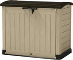 Outdoor Garden Furniture Storage Shed, Keter Pro Fade-Free Shed (Beige)