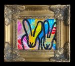 HUNT SLONEM BUNNYS  FRAMED