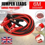 3000AMP Heavy Duty 6+6M Jump Leads Car Van Battery Booster Jumper Starter Cables