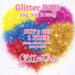 Glitter Fine & Chunky 25g 50g 100g Festival, Cosmetic, Crafts, Buy 3 get 1 FREE