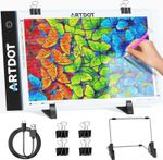 ARTDOT LED Light Pad for Diamond Painting Kit, A4 Light Board,Adjustable Bright