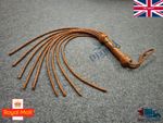 Cat-O-Nine Tails Premium Tan Cowhide Leather Flogger 9 Tails Whip Bullwhip