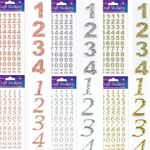 Glitter Number Stickers Self Adhesive Numbers