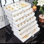 Jewellery Box Storage Organiser Large 7 Tier Multi-Drawer Display Gift