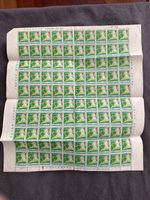 1957 Rep. Of China TB Seal, Green, Full Sheet Of 100 Folded