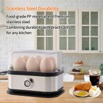 6 Eggs Capacity Rapid Egg Cooker  Electric Stainless Egg Poacher w/Auto Shut-Off