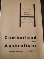 CUMBERLAND V AUSTRALIA RUGBY LEAGUE TOUR MATCH 18TH NOVEMBER 1967 @ WORKINGTON