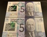 Clydesdale Bank  £5 2015 UNCIRCULATED First Polymer First Prefix x 2 CONSECUTIVE