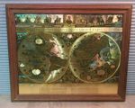 VTG Gold Foil Blaeu Wall Map Of The World Nova Totivs Orbis Tabvla Framed 22x19"