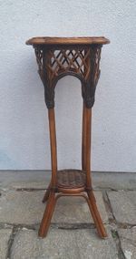 Vintage Bentwood and Wicker Plant Stand / Jardiniere Plant Stand