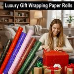 Gift Wrap Roll Matte Metallic Birthday Wrapping Paper Assorted UK