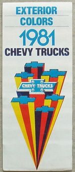 CHEVY Trucks USA Colors Exterior Finishes Colour Chart For 1981